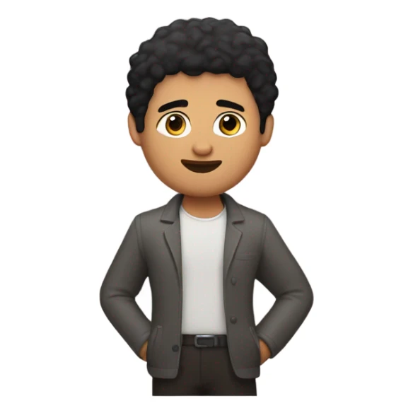  A guy with black hair and a donut for a body sticker