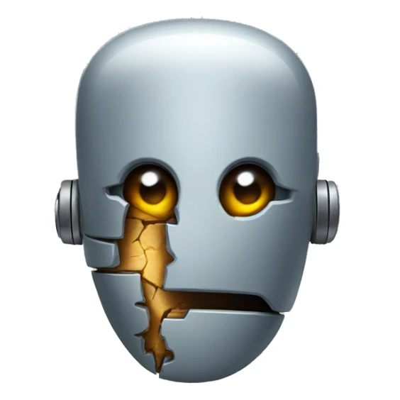 a half of robot that peeks in the cracks sticker