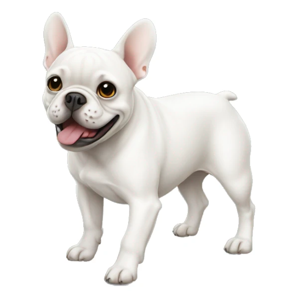 french bulldog white moving sticker