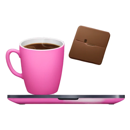 coffee and laptop pink sticker