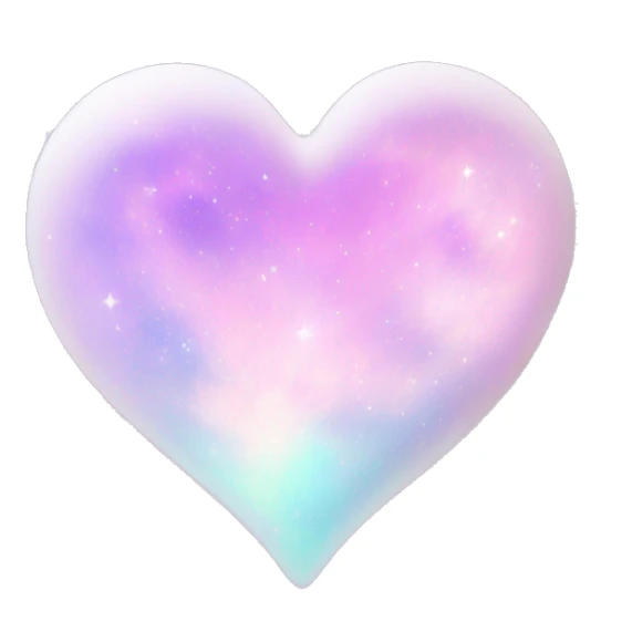 Pastel White iridescent nebula heart sticker