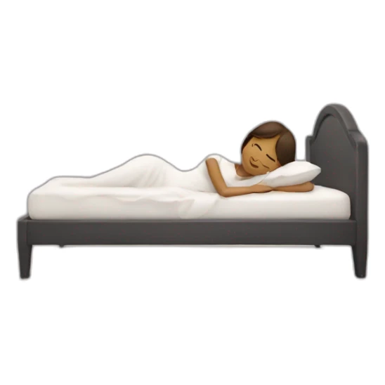 Aesthetic bed with girl resting on it sticker