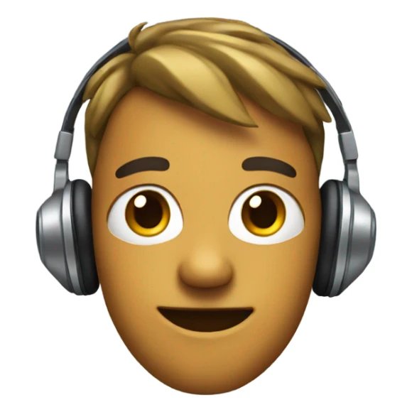 Emoji wearing headphones  sticker