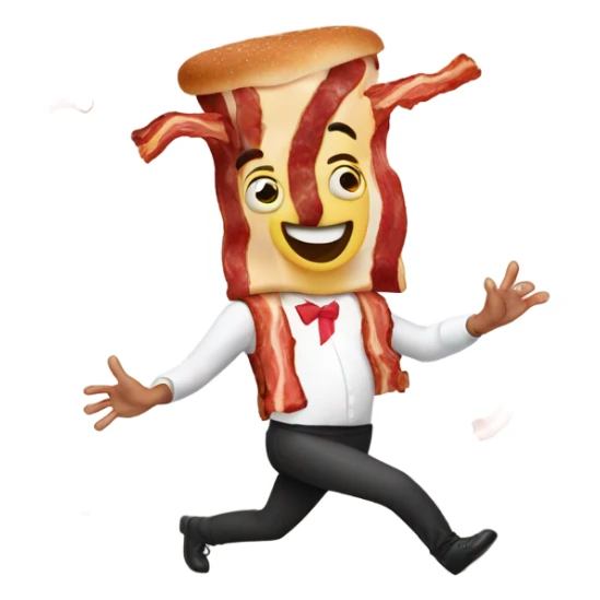 Dancing pieces of bacon  sticker