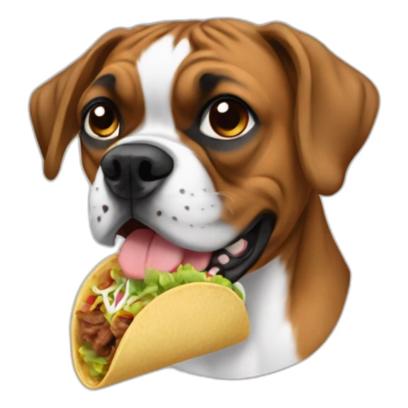 Darle brown Boxer dog eating tacos  sticker