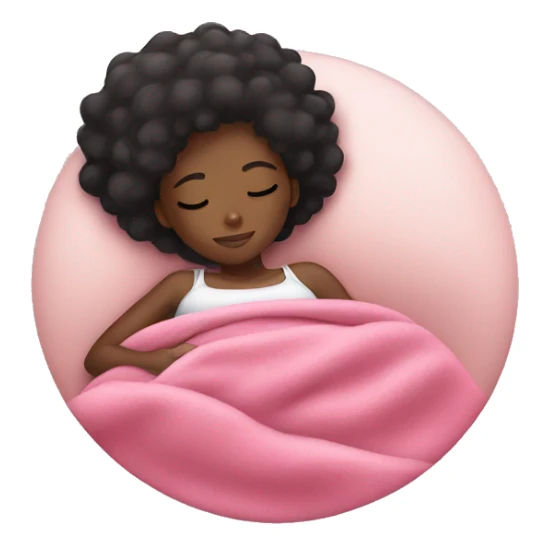 Black Girl sleeping with a pink blanket sticker