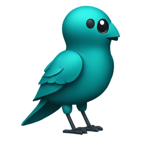 AI chatbot in a dark teal colour. Cute and friendly looking. Inspired by a bird. sticker