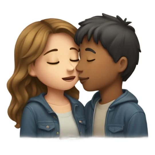 Boy and girl kissing sticker