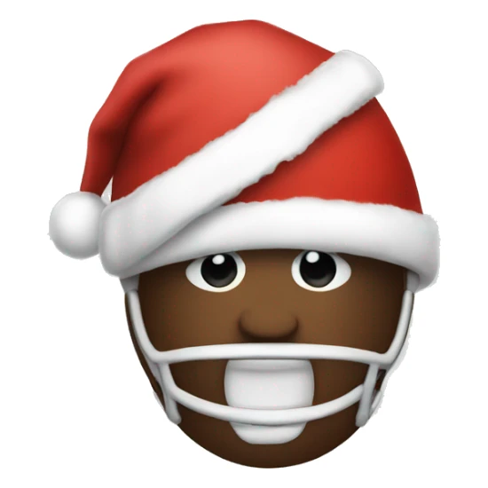 Football wearing a Christmas hat sticker