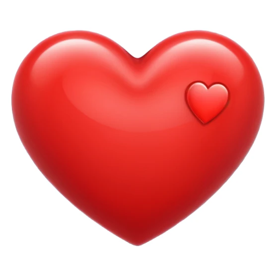 red heart emoji, glossy and vibrant sticker