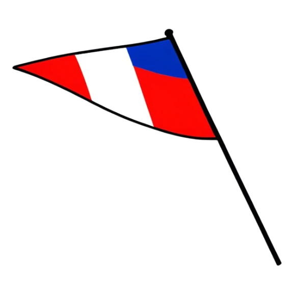 French flag with prohibition sign on top, intact flag sticker