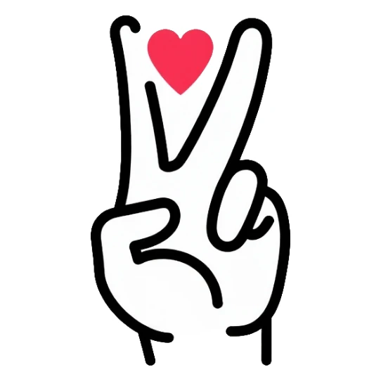 Korean finger heart gesture, hand making heart shape with thumb and index finger sticker