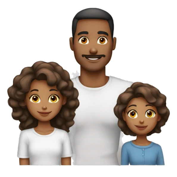 Family mom dad four daughters black sticker