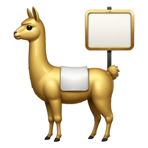 A small golden llama silhouette with a white sign that says RAID over it sticker