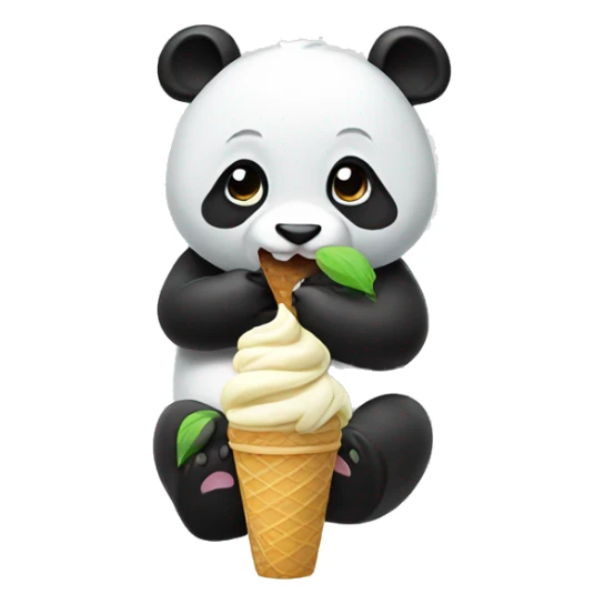 Panda eating ice cream sticker