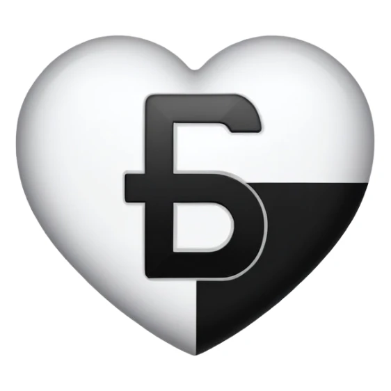 The number five in a plain black heart with white font … like this ➎  sticker