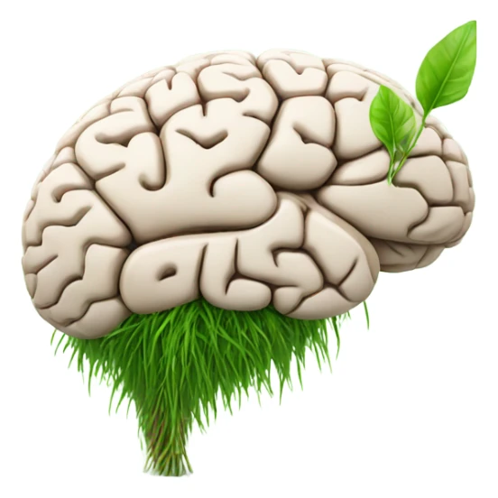 brain and a stalk of grass sticker