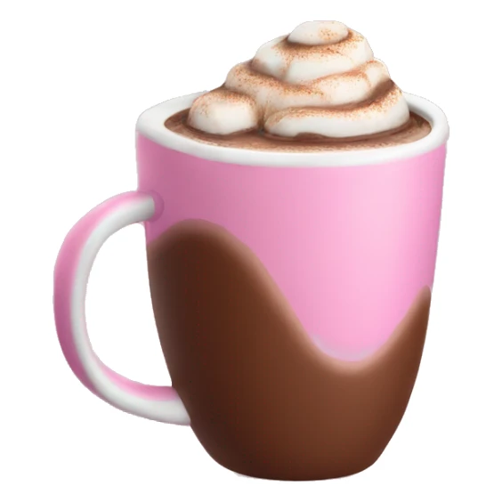 Hot chocolate in a pink mug sticker