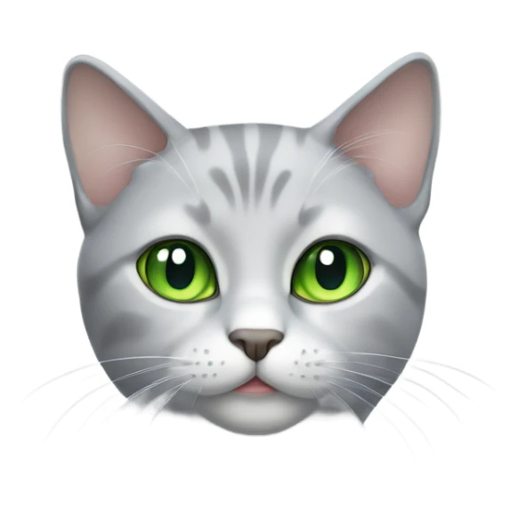 Light grey cat with green eyes sticker