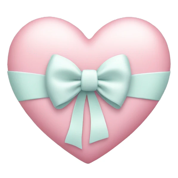 Pastel heart with white bow  sticker