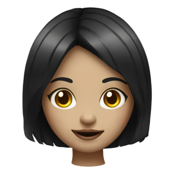 clown girl straight black hair  sticker