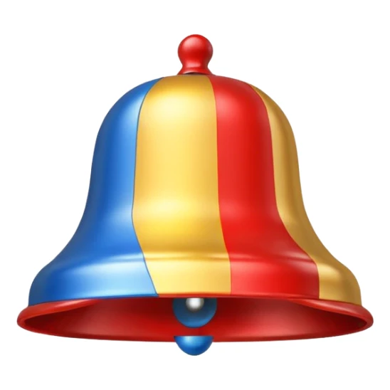 alert bell icon with colors of the Ecuador flag sticker