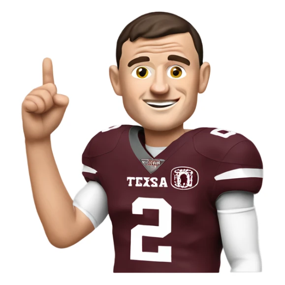 Johnny manziel in a Texas a&m maroon uniform holding up one thumb  sticker