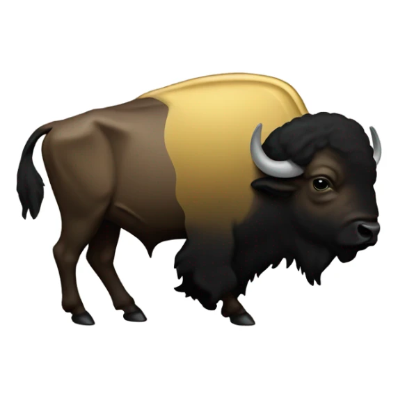 A black and gold Colorado bison sticker