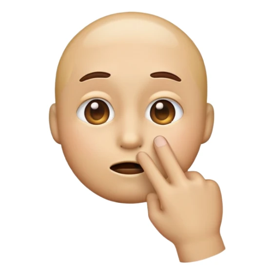An emoji with a finger over its mouth, expressing silence or asking to keep a secret, with a soft and neutral background. sticker