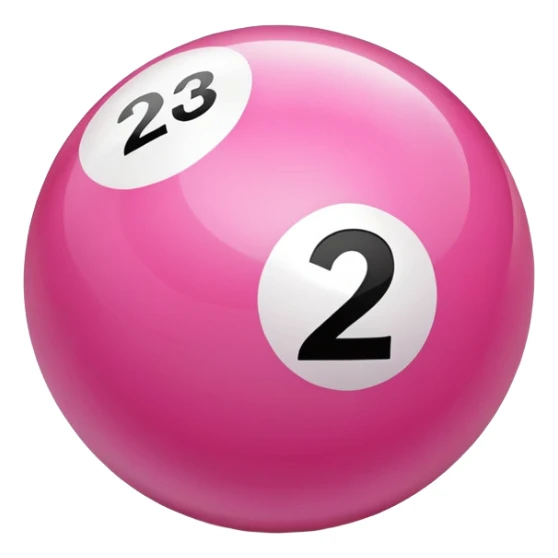 pink billiard ball with the number 23 sticker