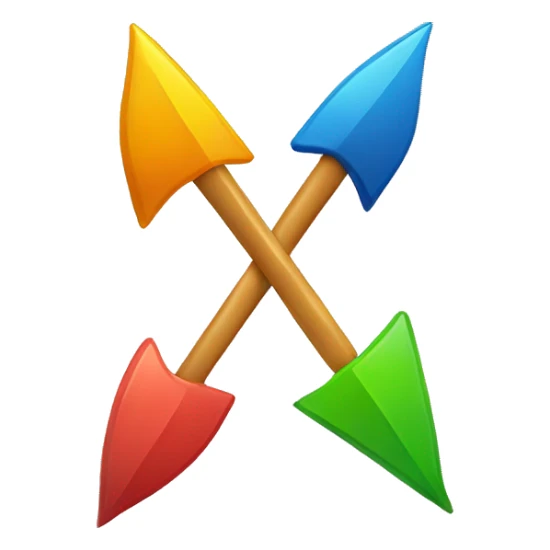 An emoji with two arrows, one moving forward actively and the other stationary, symbolizing the contrast between active search and waiting sticker