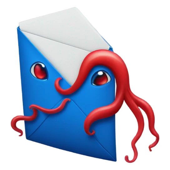 Squid Game-themed emojis featuring blue and red envelopes sticker