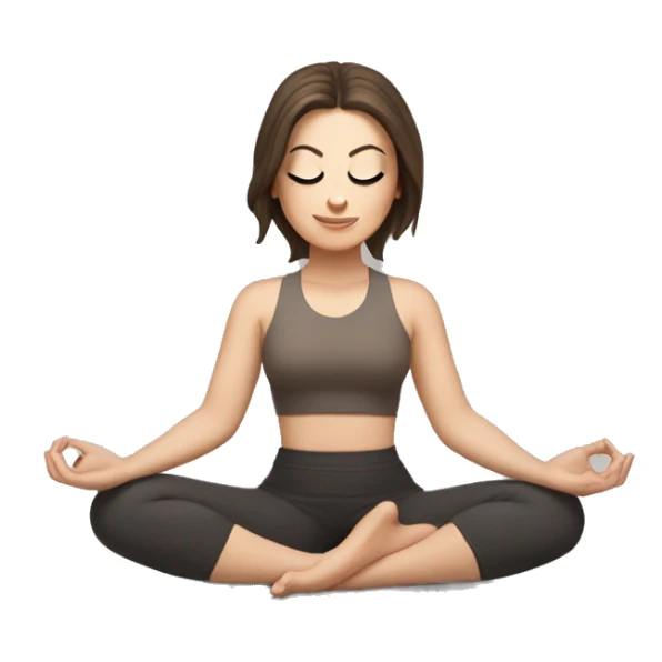 White girl brunette hair in Malasana yoga sticker