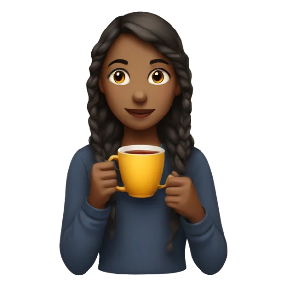 Girl with cup of tea sticker