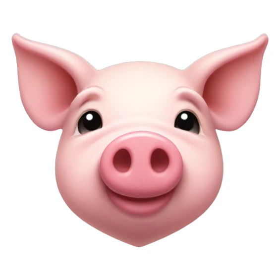 Nose pig on the light pink heart sticker