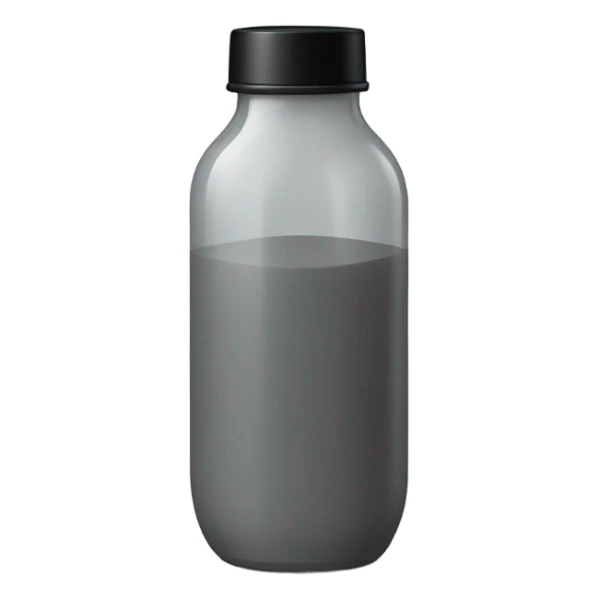 body wash in tall opaque grey slight  hourglass bottle with black flip lid  sticker