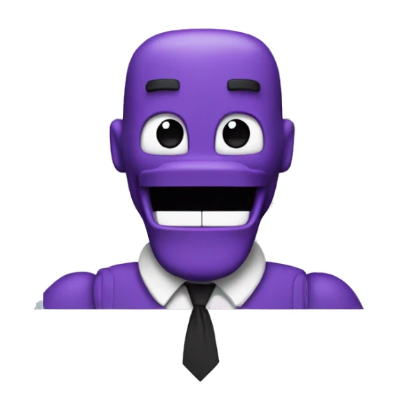 fnaf purple guy with big smiling 8-bit mouth sticker