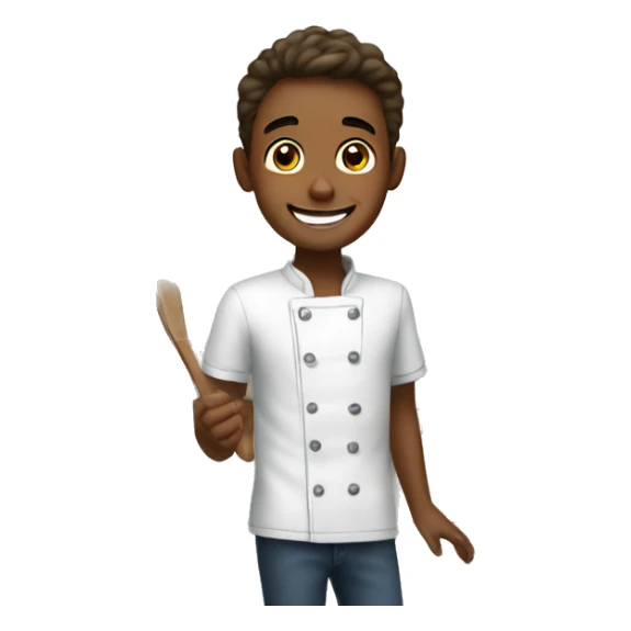 happy boy in the kitchen love emojis sticker
