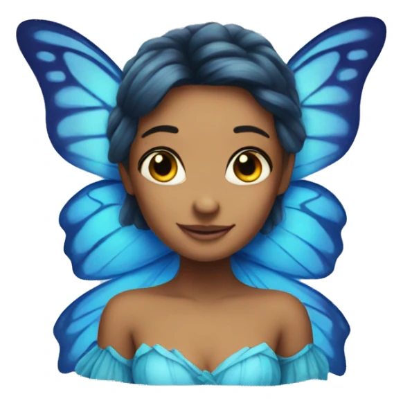 butterfly with blue wings fairy sticker