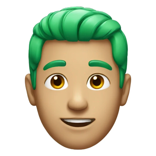male portrait with green hair sticker
