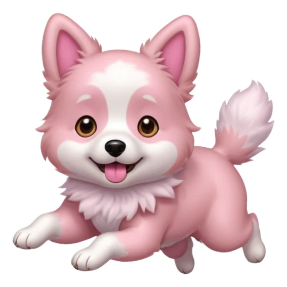 pink girly dog jumping in the air sticker
