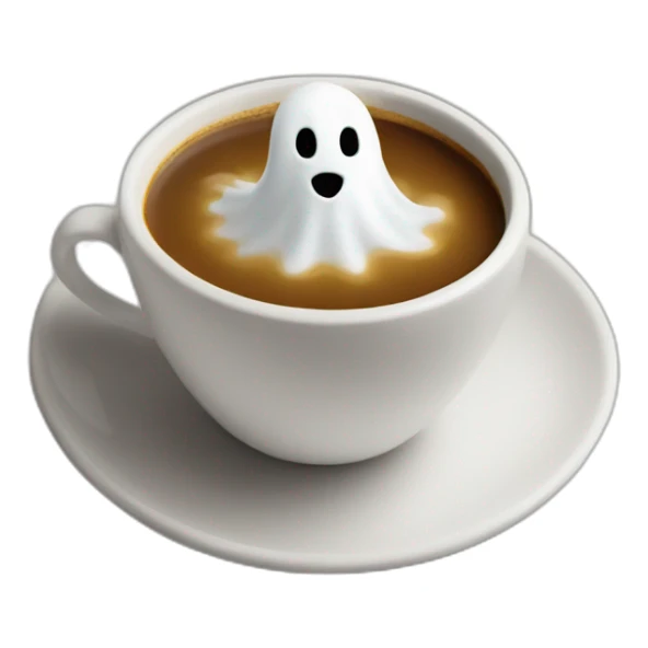 Ghost sitting in a cup of coffee sticker