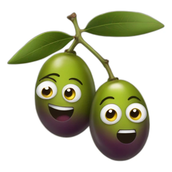 stack of two olives but one is feeling weird sticker