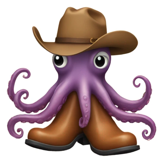 Octopus wearing cowboy boots sticker