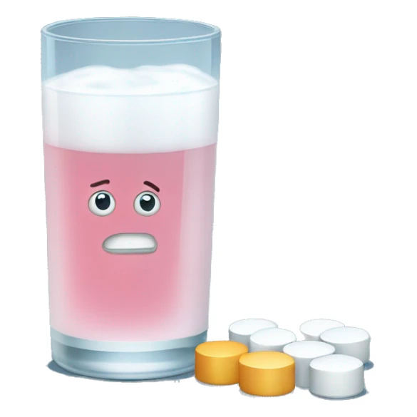 glass of alka seltzer with tablets on the side  sticker