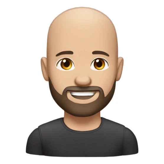 White girl brunette muscular black bald man with beard sticker
