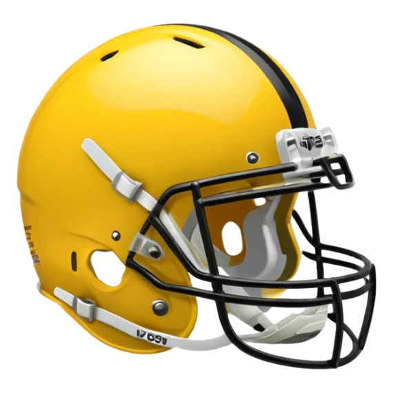 College football player helmet in yellow color sticker