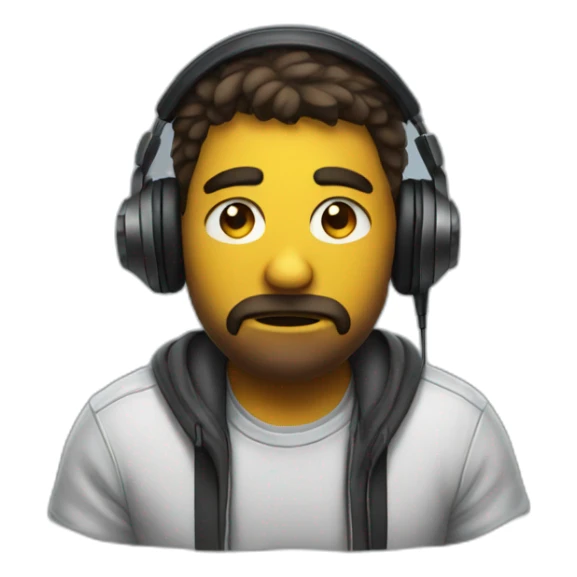 Sad gamer with gaming headphones sticker