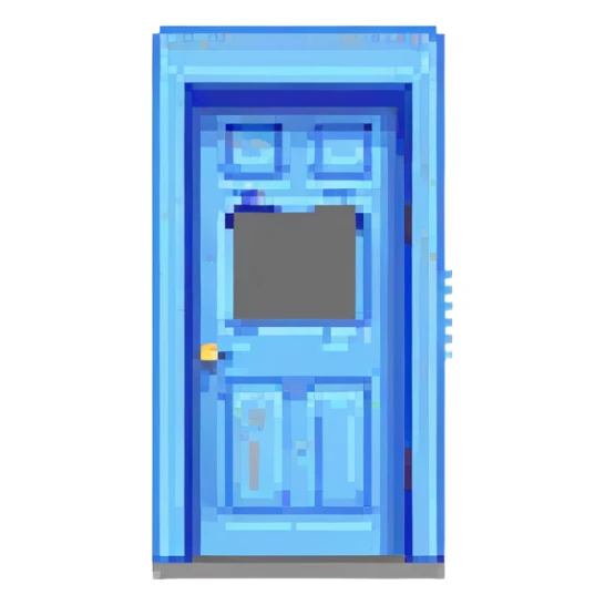 blue door sticker