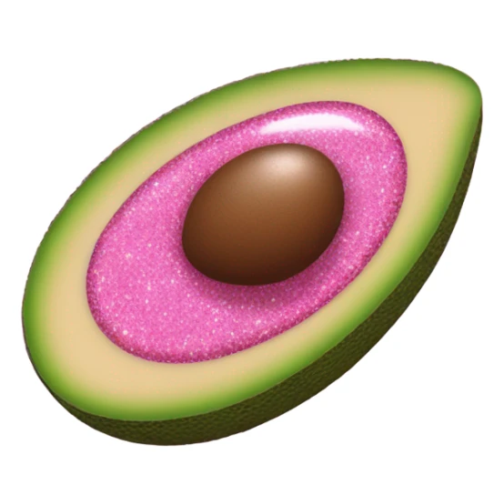 100% hot pink to light pink avocado with glitter no-green-at-all  sticker